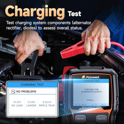 FOXWELL BT705Plus Car Battery Tester 24V 12V Load Tester, Alternator Tester