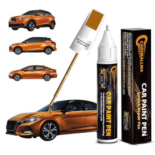EBB Monarch Orange Metallic Car Touch Up Paint for Nissan, Color Accurate Car Paint Scratch Repair Pen Kit Quick & Easy Fix Vehicle Chips and Automotive Nicks Scuff - color: EBB Monarch Orange Metallic for Kicks/Rogue/Rogue-Sport/Sentra/Titan/Titan-XD/Ver