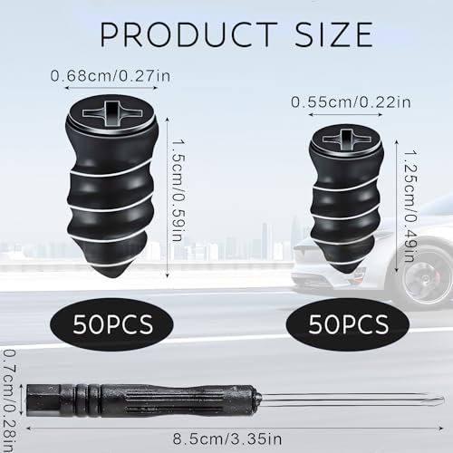 PINKJOY 100 Pcs Tire Repair Nails Self-Tapping Screw Rubber Screw Tool Self-Service Tire Repair NAI for Car Motorcycle Truck - size: 100PCS