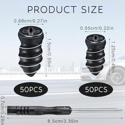 PINKJOY 100 Pcs Tire Repair Nails Self-Tapping Screw Rubber Screw Tool Self-Service Tire Repair NAI for Car Motorcycle Truck - size: 100PCS