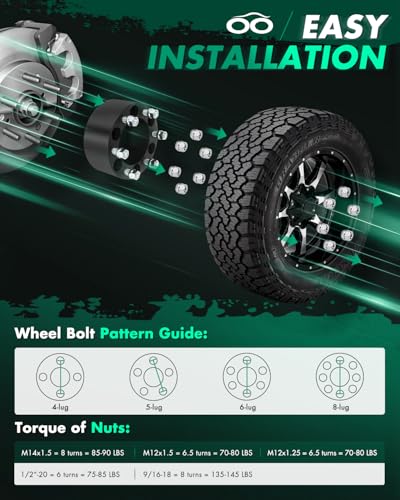 SCITOO 4X 6 Lug Wheel Spacers Adapters 6x5.5 to 6x5.5 14x1.5 108mm 3" - color: 4x, size: 4pcs - 6x5.5 -14x1.5-3 inch-108mm