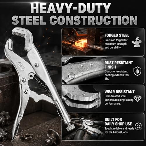 Parrot Nose Vise Grip Plier for Sway Bar Link Removal, 9-Inch Parrot Jaw Locking Plier, Vice Grips Pliers for Welding, Pipe Clip Repair Welding Pliers Workshop