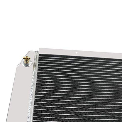 ECMRAD 4 Row Core Universal Aluminum Racing Radiator Double Pass 31" x19" Compatible for Ford Mopar Style