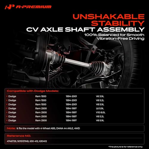 A-Premium Front Left Driver Side CV Axle Shaft Assembly for Dodge Models - style: Front Driver Side