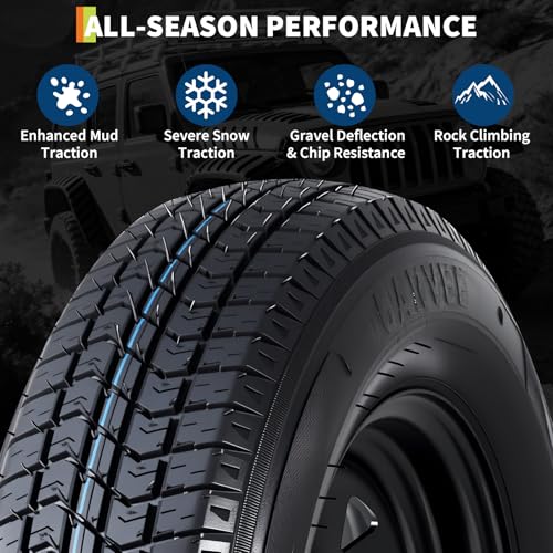 GarveeTech 2-Pack Trailer Tire On Rim ST175/80D13 Trailer Tires and Wheels 5 Lug on 4.5 in PCD Trailer Tires with 13 in Rims Load Range C 6PR Black - size: ST175/80D13