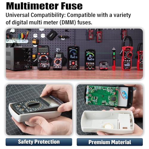 FF500mA Multimeter Fuse 0.5A 1000V 6.3x32MM Digital Multi Meter Fast Acting Fuses 0.5 Amp 1000 Volt 0.25x1.26Inch Nickel-Plated Brass Ceramic Fast Blow Multimeters Fusibiles (Pack of 10Pcs) - style: FF500mA