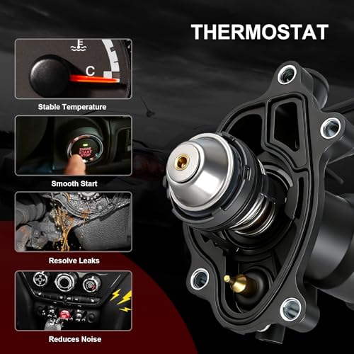 Engine Coolant Thermostat Housing Assembly Compatible with Mercedes-Benz W205 C250 R172 SLK250 2012-2015 W212 E250 2014-2016 1.8L,Replaces#2712000315 2712000215 2712000115 - size: 902-5177