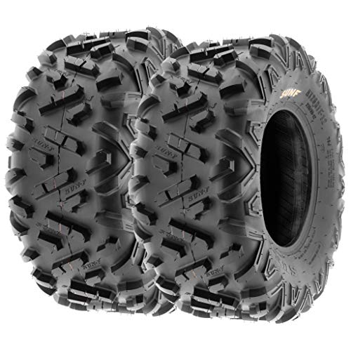 SunF ATV UTV Tires 25x10-12, All Terrain Quad Rear Tires 25x10x12, 6Ply Tubeless, A051, Set of 2 - size: 25x10-12
