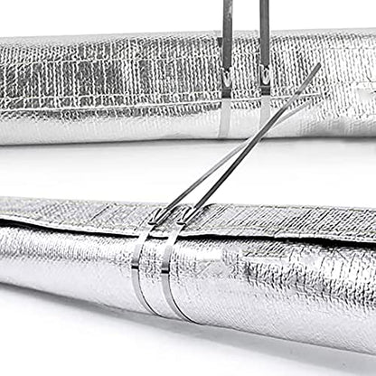 Aluminized Heat Shroud Sleeving Heat Shield Fuel line Wire Protection Silver Hose Heat wrap with 10 Pcs Metal Zip Ties (Silver 3/4''I.D. x 3FT) - color: silver, size: 3/4''I.D. x 3FT