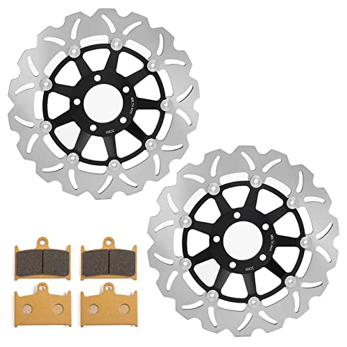 Front Brake Disc Rotors and Pads for Suzuki GSXR600 92 93 GSXR 750 - color: Black, size: GSX-R 1100 89-92 GSXR600 92 93 GSXR 750 88-93