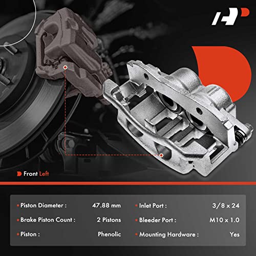 A-Premium Front Left Driver Disc Brake Caliper with Bracket - style: Front Driver Side