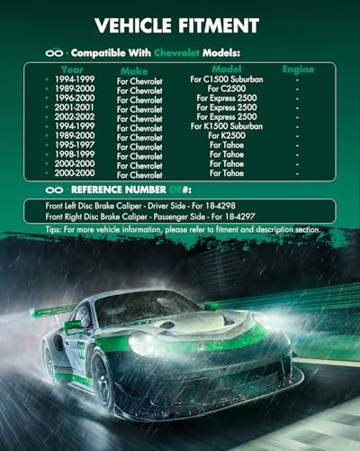 SCITOO Front Left & Right Brake Calipers Without Bracket 18-4298 18-4297 - size: Front[18-4298 & 18-4297]