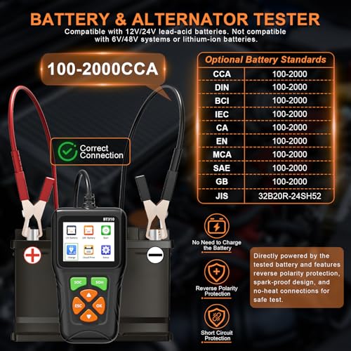 12V 24V Car Battery Tester 100-2000 CCA