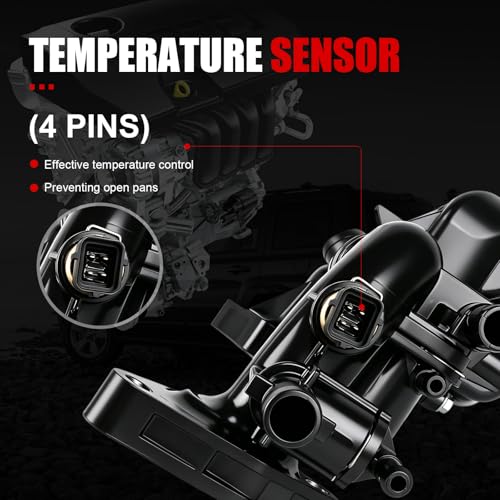 Engine Coolant Thermostat Housing Assembly w/Seal Compatible with Kia Sorento 2014-2018, Sedona 2015-2018, Cadenza 2014-2016 & Hyundai Santa Fe 2013-2018, Santa Fe XL 2018-2019, Azera 2012-2017 - size: 902-5914