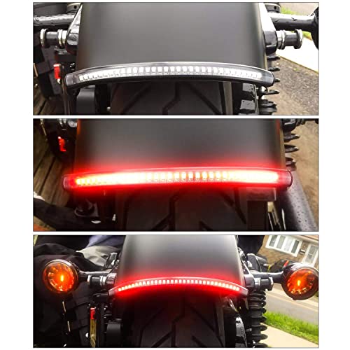 Nilight 32LED 8" Flexible License Plate Light Strip Rear Taillight - color: Amber Red