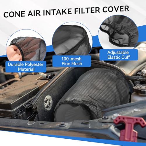 Meonum 2 Pack Cone Air Intake Filter Cover, Universal Dustproof Sock, Big
