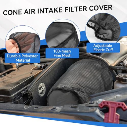 Meonum 2 Pack Cone Air Intake Filter Cover, Universal Dustproof Sock, Big