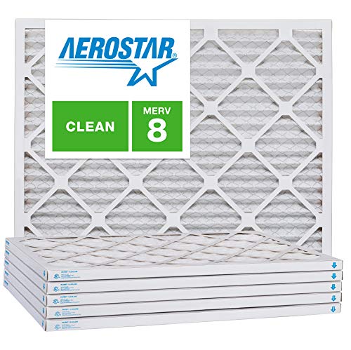 Aerostar Air Filter 21 1/4 x 23 1/4 x 1 MERV 8 Furnace Filter, 6 Pack - color: MERV 8