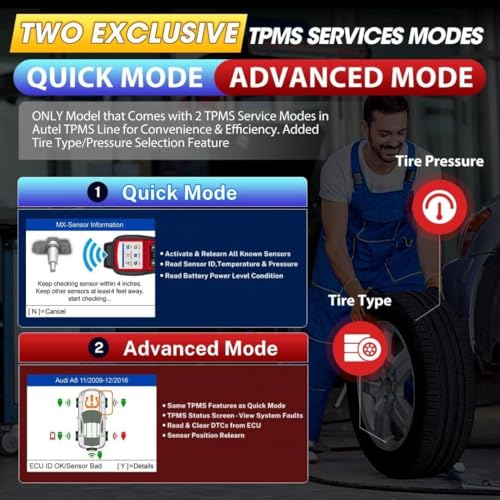 Autel MaxiTPMS TS508WF TPMS Programming Tool, w/ 4PCS ($120) MX Sensors