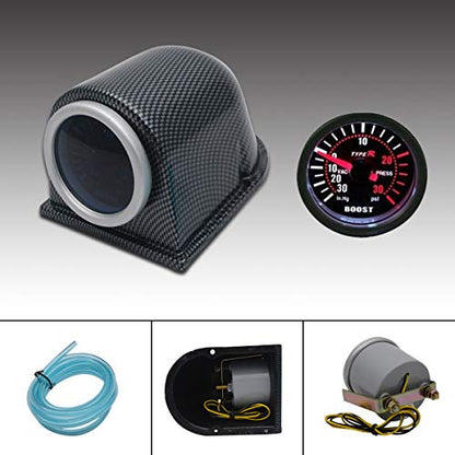 Automotive Turbocharger Pressure Gauge 0-35 PSI 2″52mm Universal Turbo Boost Pressure Pointer Gauge Meter Smoked Dials 30PSI POB LED Kits Car Instrument