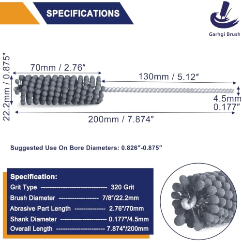 Garhgi 7/8 Inch (22.2mm) Cylinder Hone Tool with 320 Grit SC Ball - size: 0.875"(22.2mm), style: 320 Grit