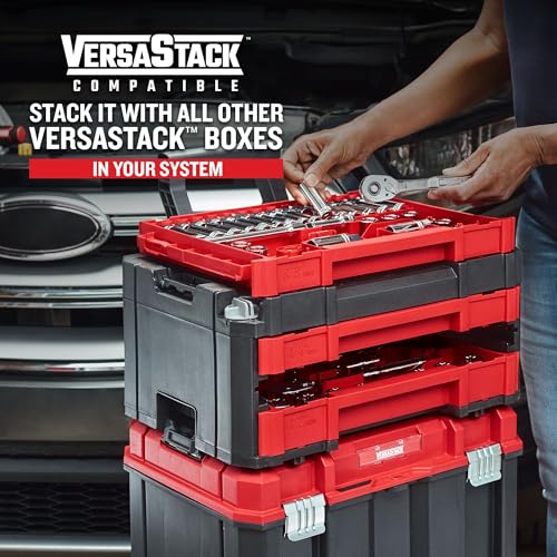 CRAFTSMAN 230 Pcs Mechanics Tool Set, Socket Wrench Set, Car Tool Kit with VERSASTACK Toolbox, SAE and Metric,1/4 in, 3/8 in, and 1/2 Drive, Short and Long Arm Hex Keys (CMMT45306) - style: New 230 Piece Set