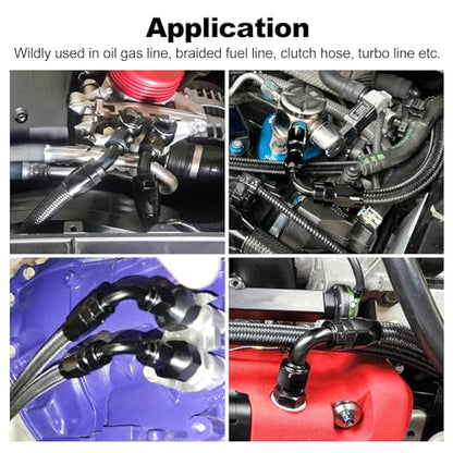 EVIL ENERGY 8AN Hose End Fitting 120 Degree Swivel for CPE Braided Fuel Hose Black - size: 8AN, style: 120 Degree