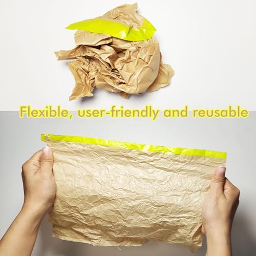 Amonk 18inx50Ft Kraft Pre-Taped Masking Paper for Wall & Car Painting, 2PCS