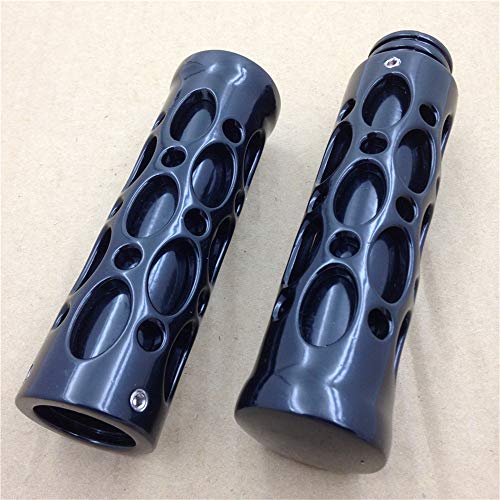 TRHB103-1''- Black Motorcycle Hole Hollow Shape 1" Hand Grips Compatible with Nomad Drifter Vulcan 1600 2000/ Kawasaki Vulcan 1500 Classic