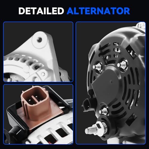 11385N Alternator Replacement for 1.8L L4 2009-2011 Toyota Corolla, 09-10 Matrix, 09-10 Pontiac Vibe, 08-14 Scion xD, 100 Amp 12V 6-Groove Clutch Pulley, 12897 270600T040 AL3370X 0986CR6103 88975507 - size: 11385N