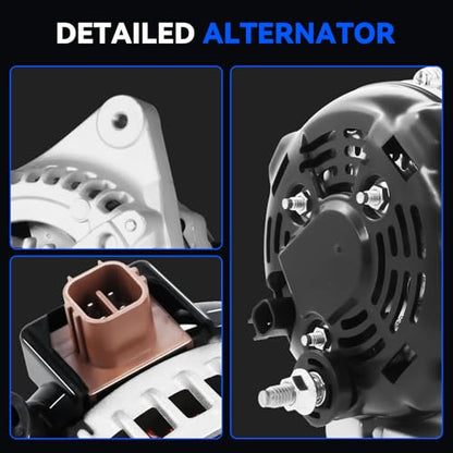 11385N Alternator Replacement for 1.8L L4 2009-2011 Toyota Corolla, 09-10 Matrix, 09-10 Pontiac Vibe, 08-14 Scion xD, 100 Amp 12V 6-Groove Clutch Pulley, 12897 270600T040 AL3370X 0986CR6103 88975507 - size: 11385N