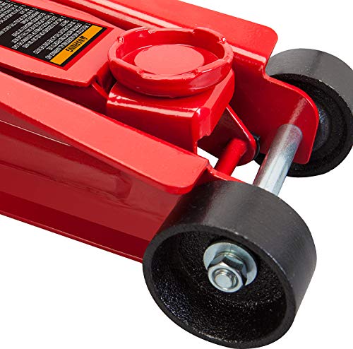 Big RED 2.5 Ton Hydraulic Low Profile Trolley Service/Floor Jack with Single Piston Quick Lift Pump, Lifting Range 3.3" -14.9" for Most Cars, Trucks, and SUVs - size: 2.5 Ton (5,000 lb) Floor Jack