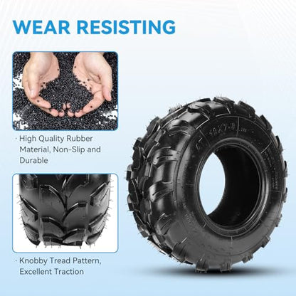 EOPOAYI 19x7-8 Tire 19x7x8 Street Tubeless Compatible with Coleman Mini Bike CT200U BT200X Baja Warrior MB165 MB200 Axis M200 Coolster 110cc 125cc ATV UTV Quad 4 Wheeler Go Kart Replacement Parts 4PR - size: 1 Pack