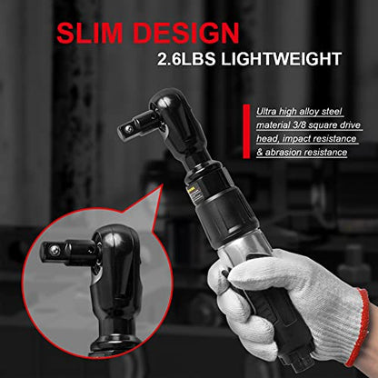 AEROPRO TOOLS A398 1/2-Inch Aluminum Air Impact Wrench & 3/8" Air Ratchet Wrench 50 Ft-Lbs