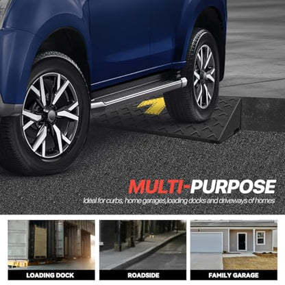 4.3" Rise Rubber Curb Ramp for Forklift, Driveway Sidewalk, Heavy Duty Car - size: 4.3" Rise Arrow