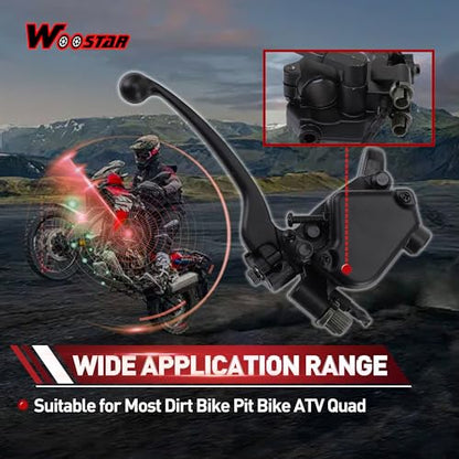 WOOSTAR 7/8" 22mm Straight Handle Thumb Throttle with Dual Brake Lever Assembly Replacement for Taotao Buyang Kazuma Sunl 50cc 70cc 90cc 110cc 125cc 150cc 250cc ATV 4 Wheeler Quad Buggy Dirt Pit Bike