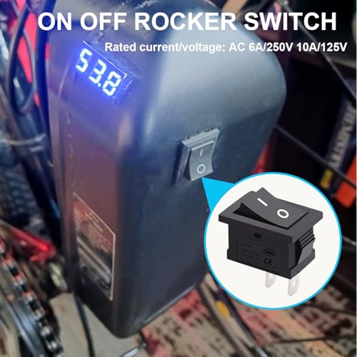 TWTADE 8Pcs 12V Rocker Switch On/Off 2 Pin 2 Position SPST Car Auto Boat Rocker Toggle Switch AC 6A/250V 10A/125V KCD1-1-101 - color: Black-ON/Off - KCD1, size: Narrow Rectangle