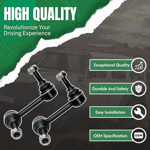 2PC Front Stabilizer Sway Bar End Links for Chevy 2002-2003 Trailblazer/Trailblazer EXT, for GMC 2002-2003 Envoy/Envoy XL, for Isuzu 2003 Ascender, for Olds-mobile 2002-2003 Bravada ‎‎K6665 66 - size: K6665 K6666