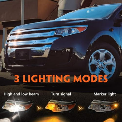 FIONE Halogen Headlight Assembly for Ford Edge 2011 2012 2013 2014 LH - color: Left/Driver