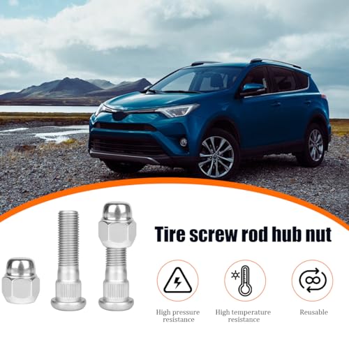 8PCS M12x1.25 Car Wheel Hub Bolt Stud Nut Set, OEM# 28171AJ000