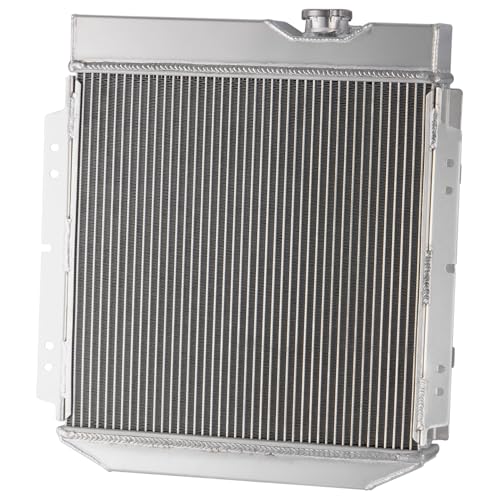 Ford 8N Radiator, 4 Row Aluminum Radiator with Shroud Fan Compatible with Ford 1964-1966 Mustang/1960-65 Falcon 5.0L V8, 1965 66 1966 Mustang Radiator - size: 4-Row Radiator Fan Combo