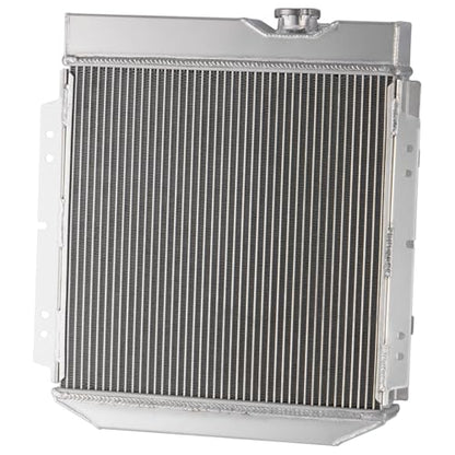 Ford 8N Radiator, 4 Row Aluminum Radiator with Shroud Fan Compatible with Ford 1964-1966 Mustang/1960-65 Falcon 5.0L V8, 1965 66 1966 Mustang Radiator - size: 4-Row Radiator Fan Combo