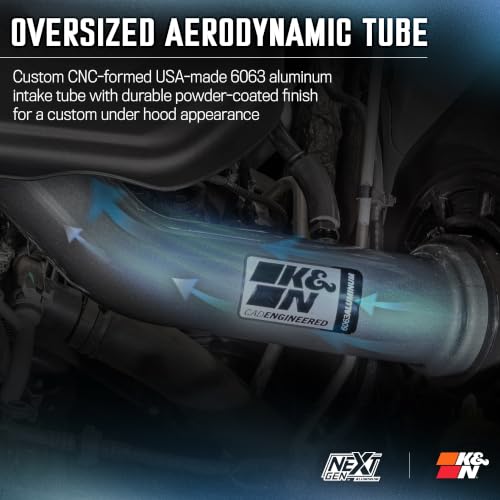 K&N NextGen Aluminum Cold Air Intake System: High-Flow Cotton Filter:2016-2026 Dodge/Jeep Durango/Grand Cherokee WK/Grand Cherokee 70-1572 - style: NextGen Aluminum