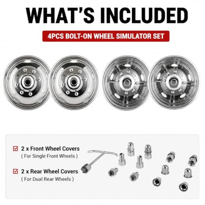 4X 17 Dually Wheel Simulators Fit for 11-25 Silverado 3500 / Sierra 3500 HD - size: 17"#1