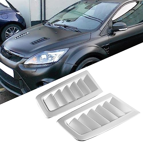 Universal Car Hood Vent Scoop Kit, Cold Air Intake Louvers for Auto Cooling, Fit for RS MK2 Bonnet Cover (Electroplating) - color: Electroplating