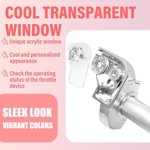 Universal CNC Quick Twist Throttle Kit with Cable for 7/8" Bars - Fits CRF50 70 110 125 230 250, KLX, XR, Pit & Dirt Bike, ATV, Mini Bike (CT200U) (Style - A, Silver) - color: Silver, style: Style - A