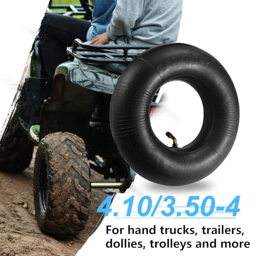 (2 PACK) 4.10/3.50-4 Inner Tube with TR-87 Bent Valve Stem,Replacement for Hand Trucks, Dolly, Lawn Mowers, Wheelbarrows, Generators, Utility Carts - size: 4.10/3.50-4