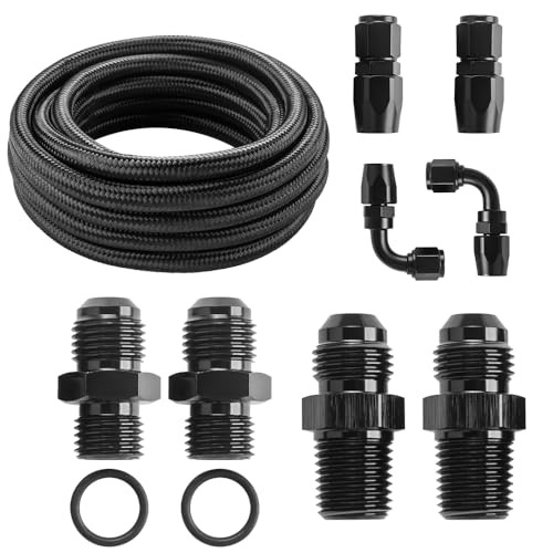 AN6 15FT Automatic Transmission Cooler Line Kit For 4L60E 4L65E - Black Nylon Braided Hose Kit - style: style 1