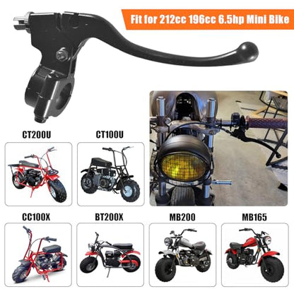 22mm 7/8" Left Brake Handle Clutch Lever Perch for Minibike parts Black - color: Black