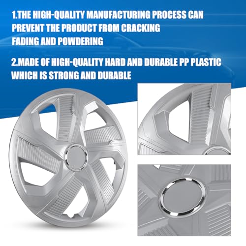 Winjet 16 Inch Premium Universal Hubcaps PP Material Wheel Cover Replacement R16 Hub Caps Universal,Auto Tire Replacement Exterior Cap (16 Inch,Lacquer,Set of 4) - color: Lacquer(5180-B-16), size: 16 inch